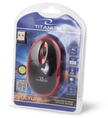Titanum Titanum TM116E Bežični 3D Miš, 2.4GHZ, Crno/Crveni
