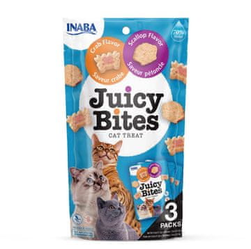 Inaba Inaba juicy bites s okusom jakobovih kapica i raka - poslastica za mačke - 3x11,3 g