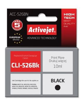 ActiveJet Activejet ACC-526BN tinta (zamjenski Canon CLI-526Bk) - Supreme, 10 ml, crna