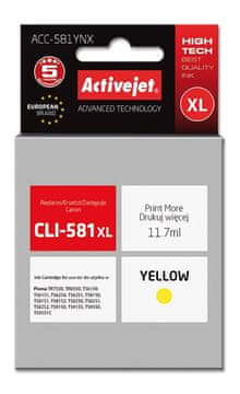 ActiveJet Activejet ACC-581YNX zamjenska tinta za Canon CLI-581XLY, 11.7 ml, žuta