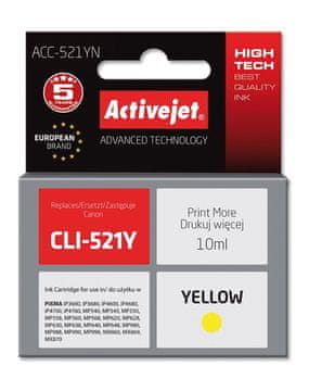 ActiveJet Activejet ACC-521YN zamjenska tinta za Canon CLI-521Y, žuta, 10 ml