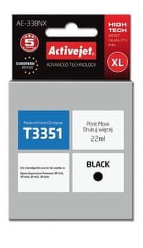 slomart Tinta Activejet AE-33BNX za Epson 33XL T3351, crna, 22 ml