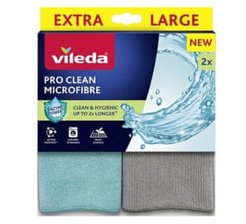 slomart Vileda Pro Clean univerzalna krpa s enzimima - Plava/Siva (2 kom)