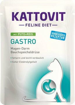 Kattovit KATTOVIT Feline Diet Gastro Puretina s rižom - mokra hrana za mačke, 85g