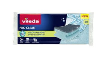slomart Pločasta spužva Vileda Pro Clean s enzimom 3 kom, siva/plava