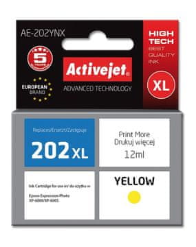 ActiveJet Activejet tinta zamenska za Epson 202XL H44010, Supreme, Yellow, 12ml