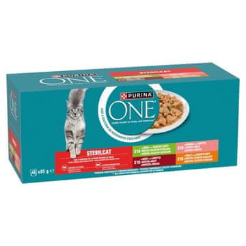 slomart Purina One Sterilcat govedina, piletina, losos, puretina 40x85g