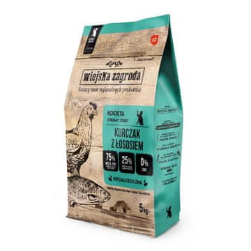 Wiejska Zagroda Wiejska zagroda suha hrana za mačke piletina s lososom mačići 5 kg
