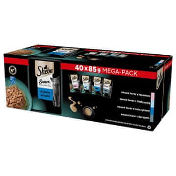 Sheba SHEBA Sauce Collection Riblji okusi - mokra hrana za mačke - 40x85 g