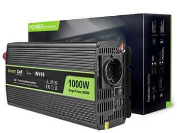gce Green Cell INV09 Pretvarač/Inverter Auto 1000W Crni