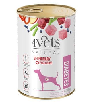 4VETS 4VETS Natural Diabetes Dog - mokra hrana za pse - 400 g