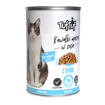 TufTuf mokra hrana za mačke riba konzerva 415g komadići u umaku