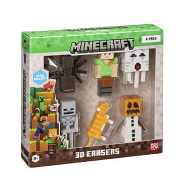 slomart MINECRAFT 3D GUMICE ZA BRISANJE - 6 PACK DELUXE BOX VER.B