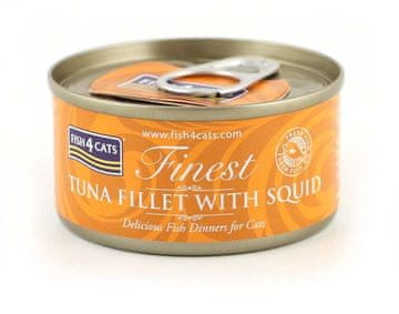 Fish4Dogs Fish4cats finest filet tuna s lignjama 70g