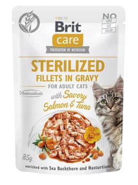 Brit Brit care cat sterilized salmon&tuna pouch - mokra hrana za mačke - 85 g