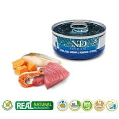 Farmina Farmina n&d cat ocean tuna, cod, shrimp&pumpkin kitten - mokra hrana za mačiće - 70 g