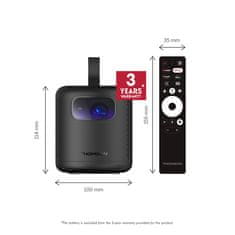 Thomson VEGA PG35B projektor, 4K UHD, Google TV, pametni daljinski upravljač, crni