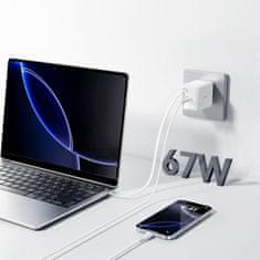 Joyroom punjač 67W USB TipC GaN QC PD s kablom bijeli JR-TCL06
