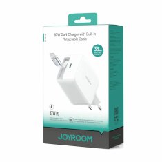Joyroom punjač 67W USB TipC GaN QC PD s kablom bijeli JR-TCL06