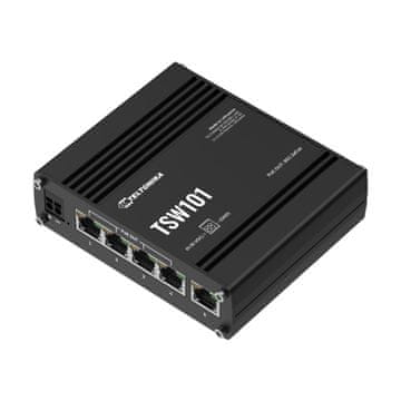 Teltonika prekidač Giga 5-port 4x PoE 60W DIN Mini metalno kućište TSW101