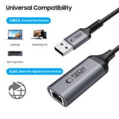 Tech-protect Ultraboost adapter USB 3.0 / RJ45, crno
