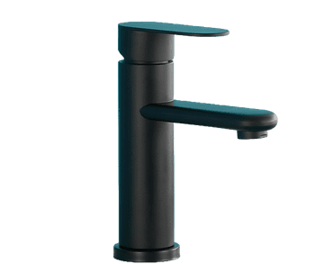 Tavalax Mat crna miješalica za umivaonik s 2 crijeva za toplu i hladnu vodu