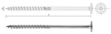 VIJCI ZA DRVO S TORX PRIVRTNOM, POCINKANI, 8*140MM T40 - 50,0 KOM - SPKK 8*140