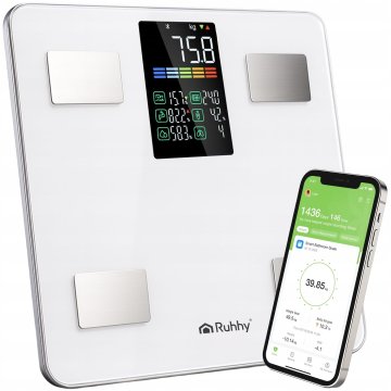 Ruhhy Pametna LCD kupaonska vaga s aplikacijom do 226 kg, bijela