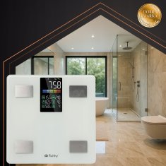 Ruhhy Pametna LCD kupaonska vaga s aplikacijom do 226 kg, bijela