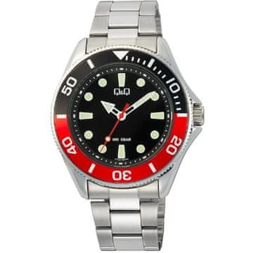 Q&Q muški sat Q&Q GENT DIVER BLACK & RED