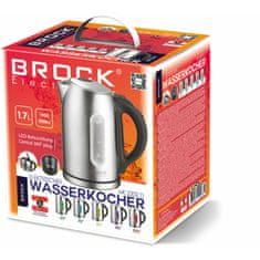 BROCK električni grijač vode , 1.7L, 2200 W, inox, LED, regulacija temperature - WK 2302 D