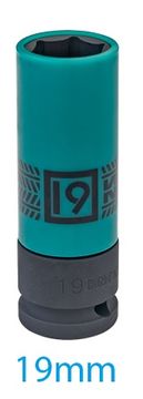 Tankostijeni dugi udarni nasadni ključ s čahurom 1/2'' 19MM*80 - KY494519M