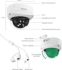 Reolink DUO P757 IP kamera, 16MP 4k+ Ultra HD, 2 objektiva, bijela