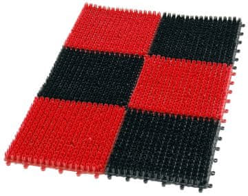 Vimar Plastični otirač od trave, 6-dijelni, 36*55CM crno/CRVENI - otirač 67984