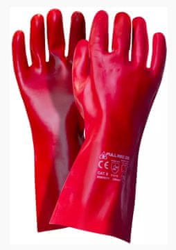 PVC RUKAVICE DUGE, CIJELE CRVENE 35 CM - 12 PAROVA - REK GU 0434