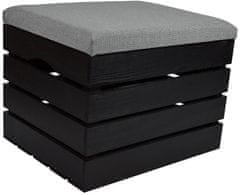 BE KOMODA S PUFOM, borovina, sjedalo 50 cm, OBOJENA U CRNO - 50 uzoraka