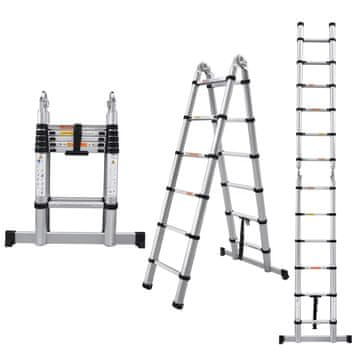 MXM 2u1 teleskopske ljestve / sa zglobom - 3,8 m, aluminijske