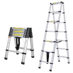 MXM Teleskopske sklopive ljestve – 2 m + 2 m, aluminij