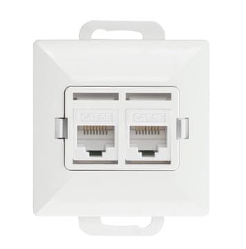 ABEX PEARL RAČUNALNA UTIČNICA RJ45 DVOSTRUKA NEZAŠTIĆENA 5KAT - E+9000272