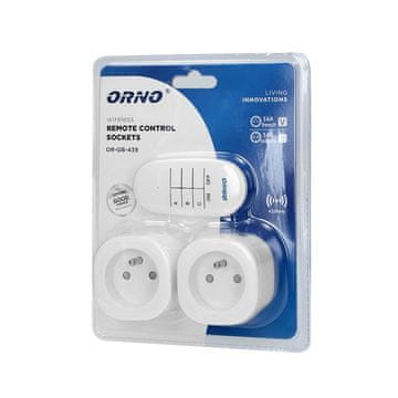 Orno Električna utičnica s daljinskim upravljanjem 2+1 mini - ON-GB-439