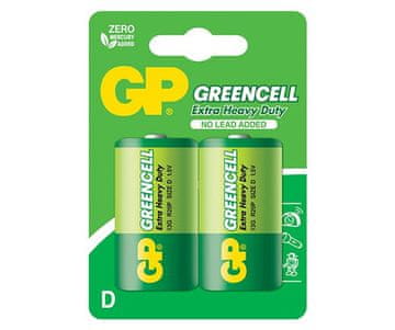 GREENCELL BATERIJE 1,5 V R20 D 2 KOMADA - GP13G-U2