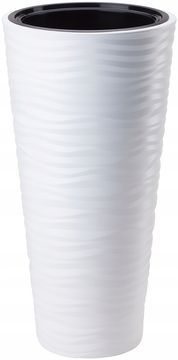 Form-Plastic Sahara Dunes Slim 30 okrugla saksija za cvijeće | bijela