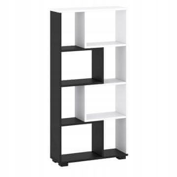 Polica 120x60x20cm zidna podna bijela crna