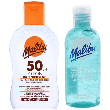 Malibu Malibu spf50 vodootporni balzam 200ml i gel za poslije sunčanja 100ml