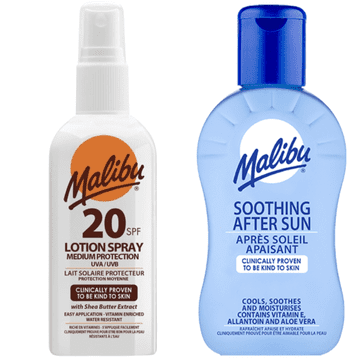 Malibu Malibu spf20 vodootporan sprej 100ml i balzam nakon sunčanja 100ml