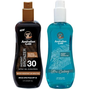 Australian Gold bronzer sprej gel SPF30 + Aloe Freeze gel