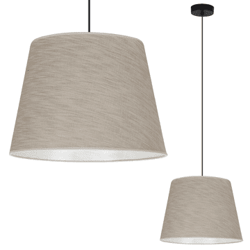 GH VISEĆA LAMPA, LANENI STOŽAC, CRNA, 1-RAVNA, BEŽ ABAŽUR L05 38CM