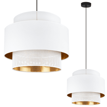 Viseća lampa ASTI TRIO bijelo-zlatna 35CM mreža-tkanina
