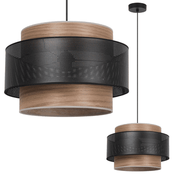 GH CRNA VISEĆA LAMPA WOOD TRIO, 1-RAVNA, SJAJ OD FURNIR ORAHA, MREŽASTI