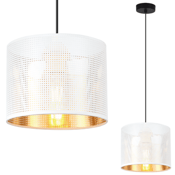 Viseća lampa Asti crna, 1-licht abažur bijelo-zlatni 20 cm